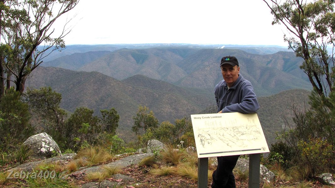 13-Laurie takes in the vista of Guy Fawkes at Misty Creek lookout.JPG